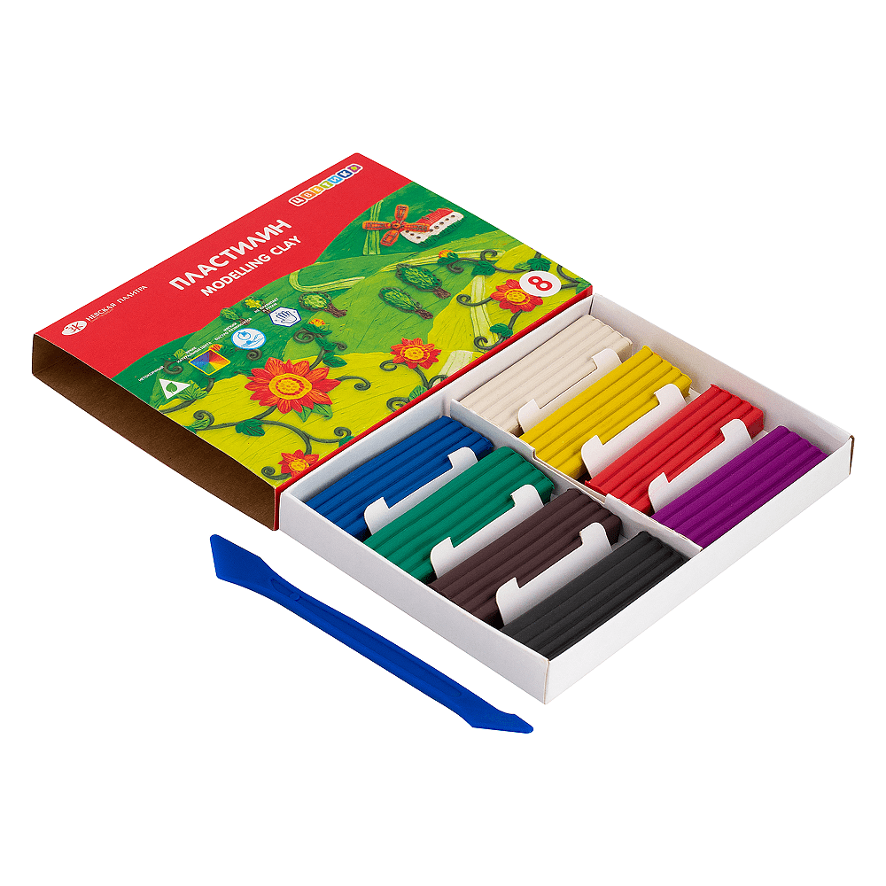 Пластилин "Цветик", 8 цветов  - 3