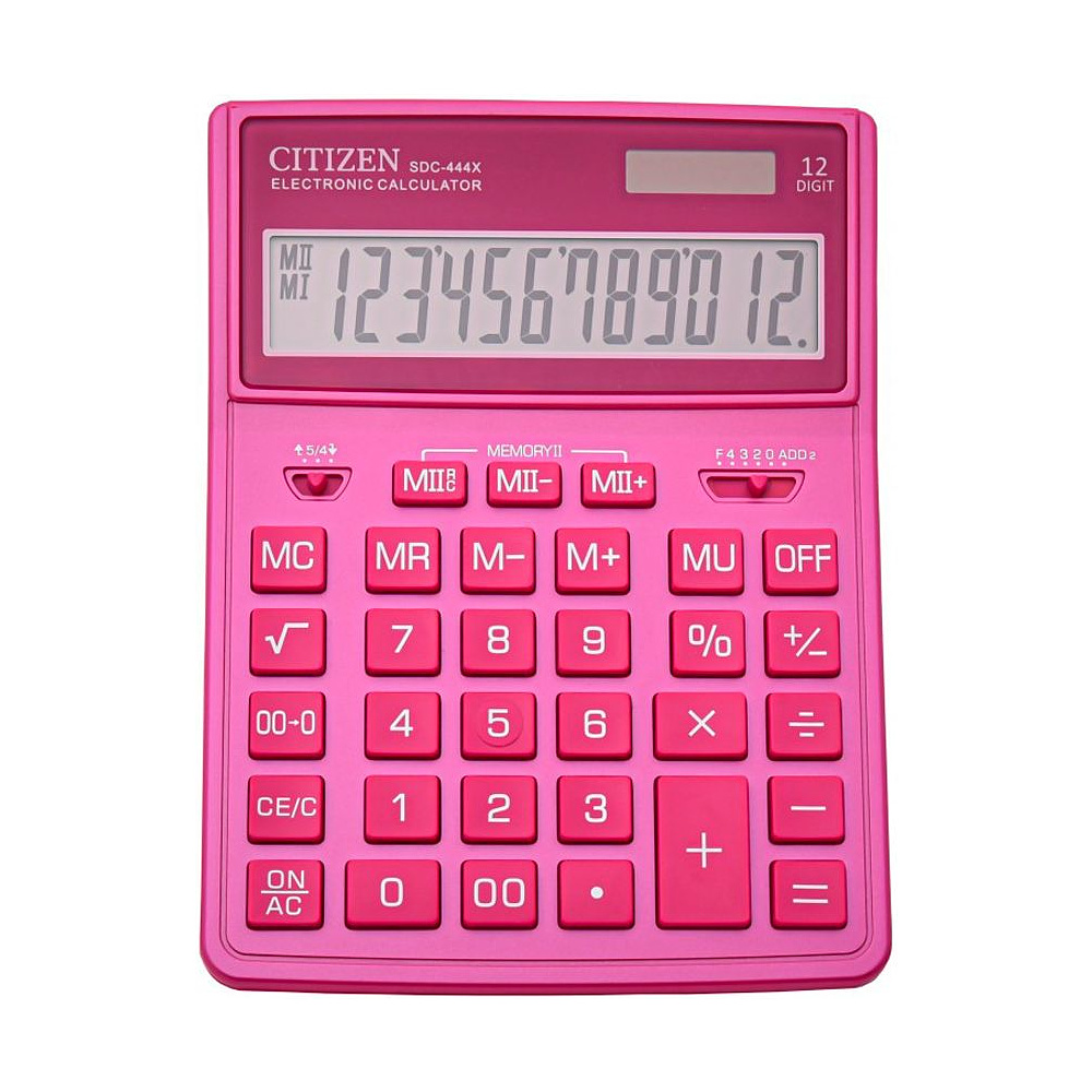 Калькулятор настольный CITIZEN "SDC-444 XRPKE", 12-разрядный, розовый - 3
