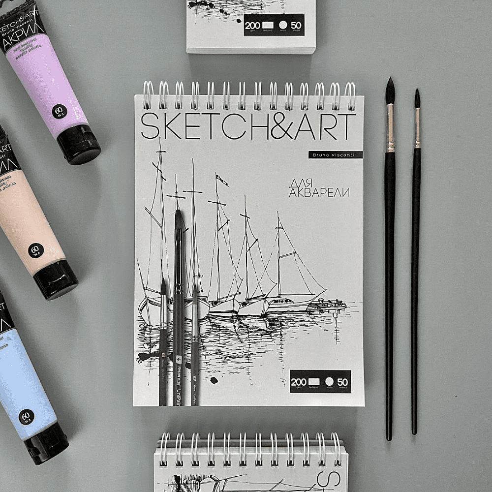 Скетчбук "Sketch&Art", 18.5х25 см, 200 г/м2, 50 листов, на спирали  - 6