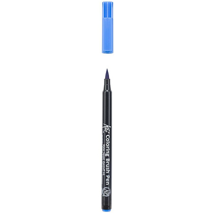Маркер акварельный "Koi Color Brush", синий стальной - 3