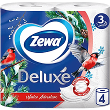 Бумага туалетная "Zewa Deluxe", 3 слоя, 4 рулона