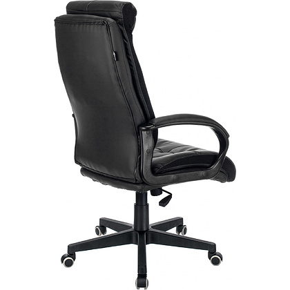Кресло для руководителя "Бюрократ CH-824B", кожзам, пластик, черный - 4