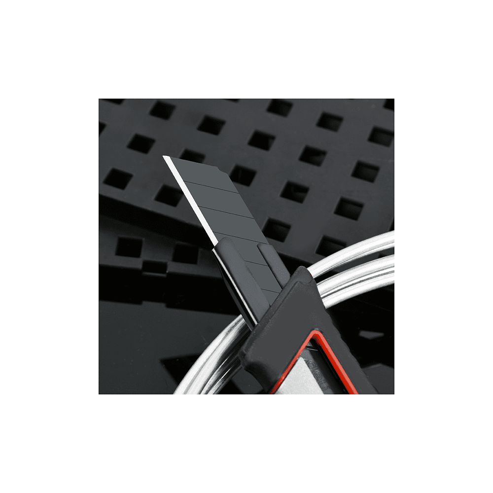 Нож строительный Deli YS DL4254, 18 мм, прорезиненная рукоятка, серебристый, черный - 3