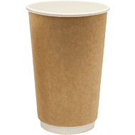 Стакан картонный 18 шт, 400 мл, крафт ECO