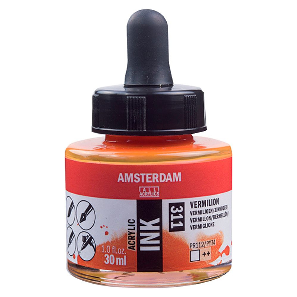 Краски жидкий акрил "Amsterdam", 311 киноварь, 30 мл