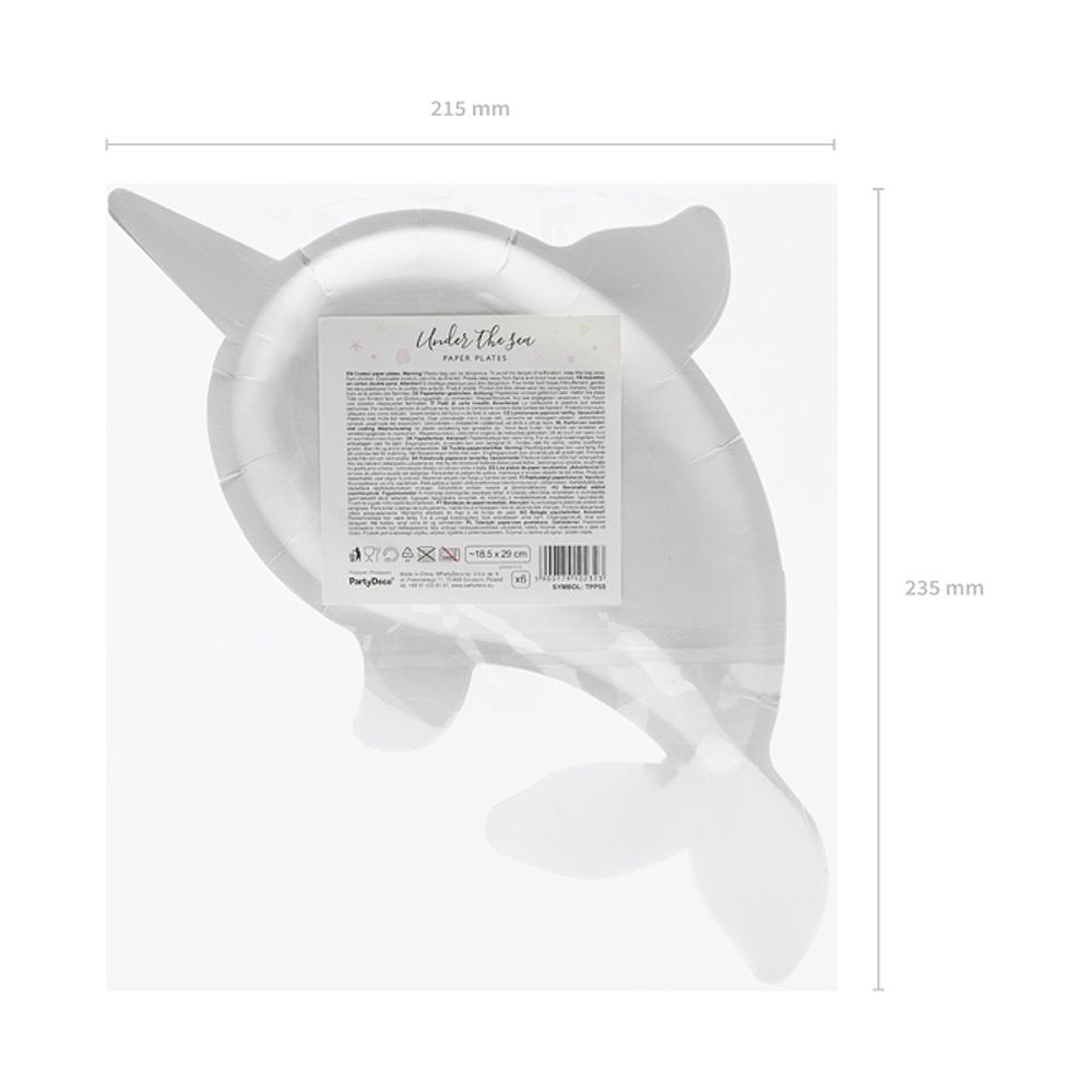 Тарелка бумажная "Нарвал", 18.5х29 см, 6 шт - 4