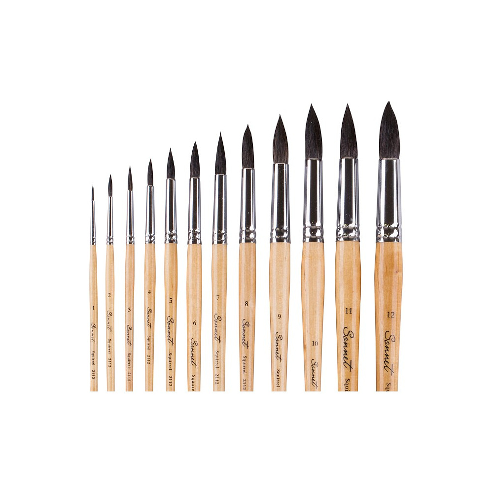 Кисть "Сонет", белка микс, круглая, на короткой ручке, №8 - 2