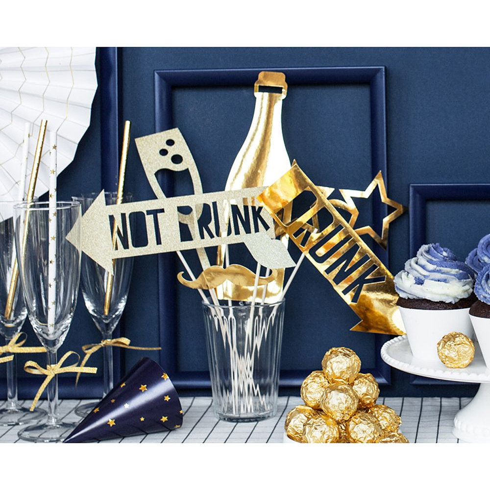 Набор для фотосессии "Давайте праздновать", 8 шт, золотистый - 2