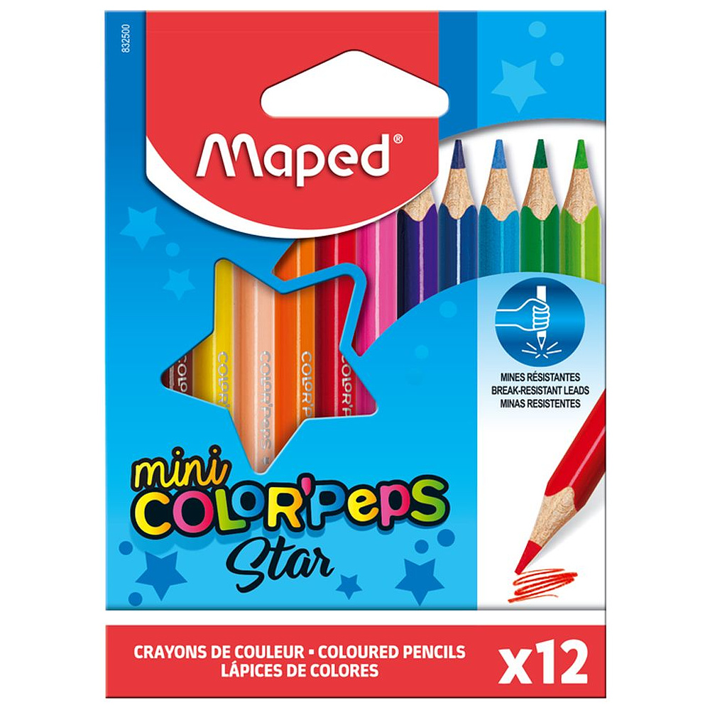 Цветные карандаши Maped "Color Peps" мини, 12 цветов