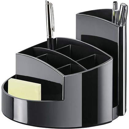 Подставка для канцелярских мелочей "Rondo", 140x140x109 мм, черный - 2