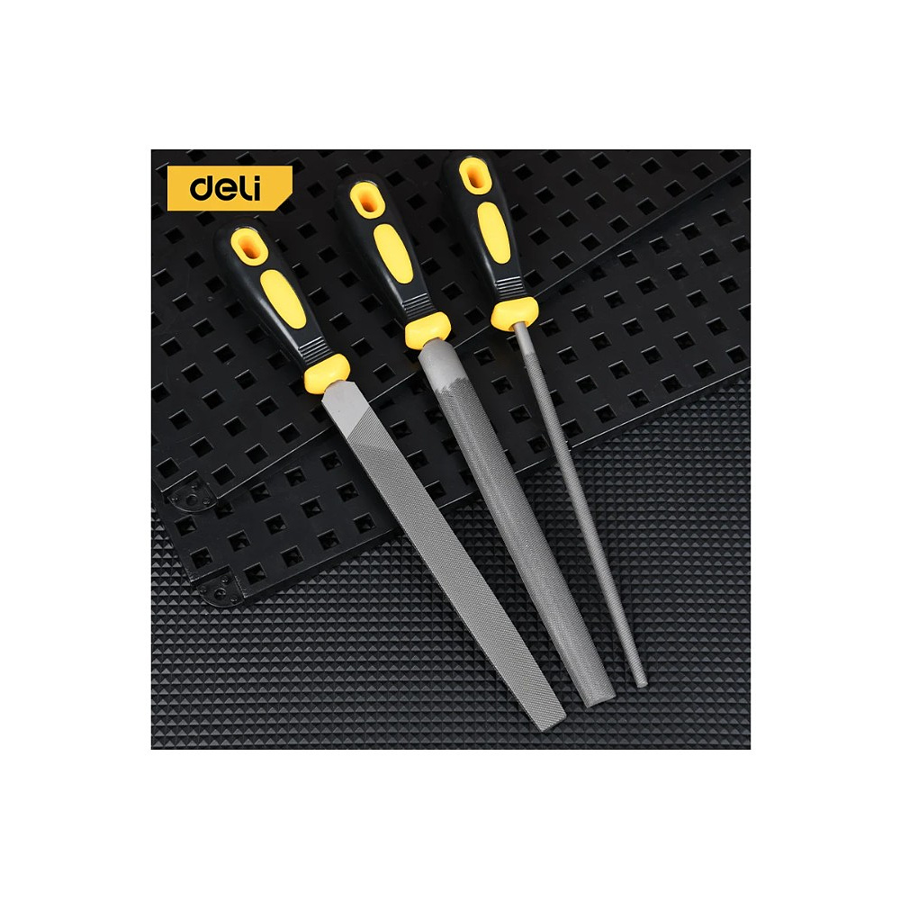 Набор напильников Deli YS EDL352083, 3 шт, 200 мм, черный, желтый - 2