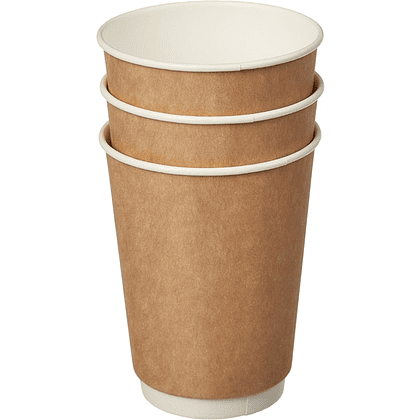 Стакан картонный 25 шт, 300 мл, крафт ECO - 3