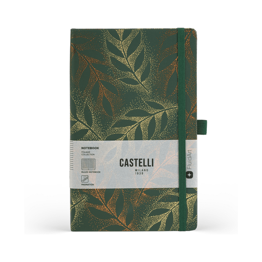 Блокнот "Foliage robinia", А5, 96 листов, линейка, на резинке, зеленый - 2