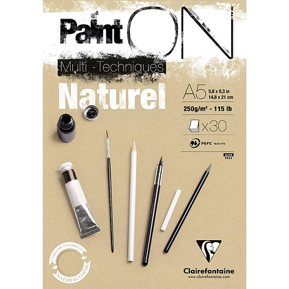 Блок-склейка "Paint'On" Naturel, А5, 250 г/м2, 30 листов