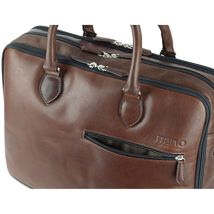 Портфель для документов "Don Valentino", кожа, коричневый - 4