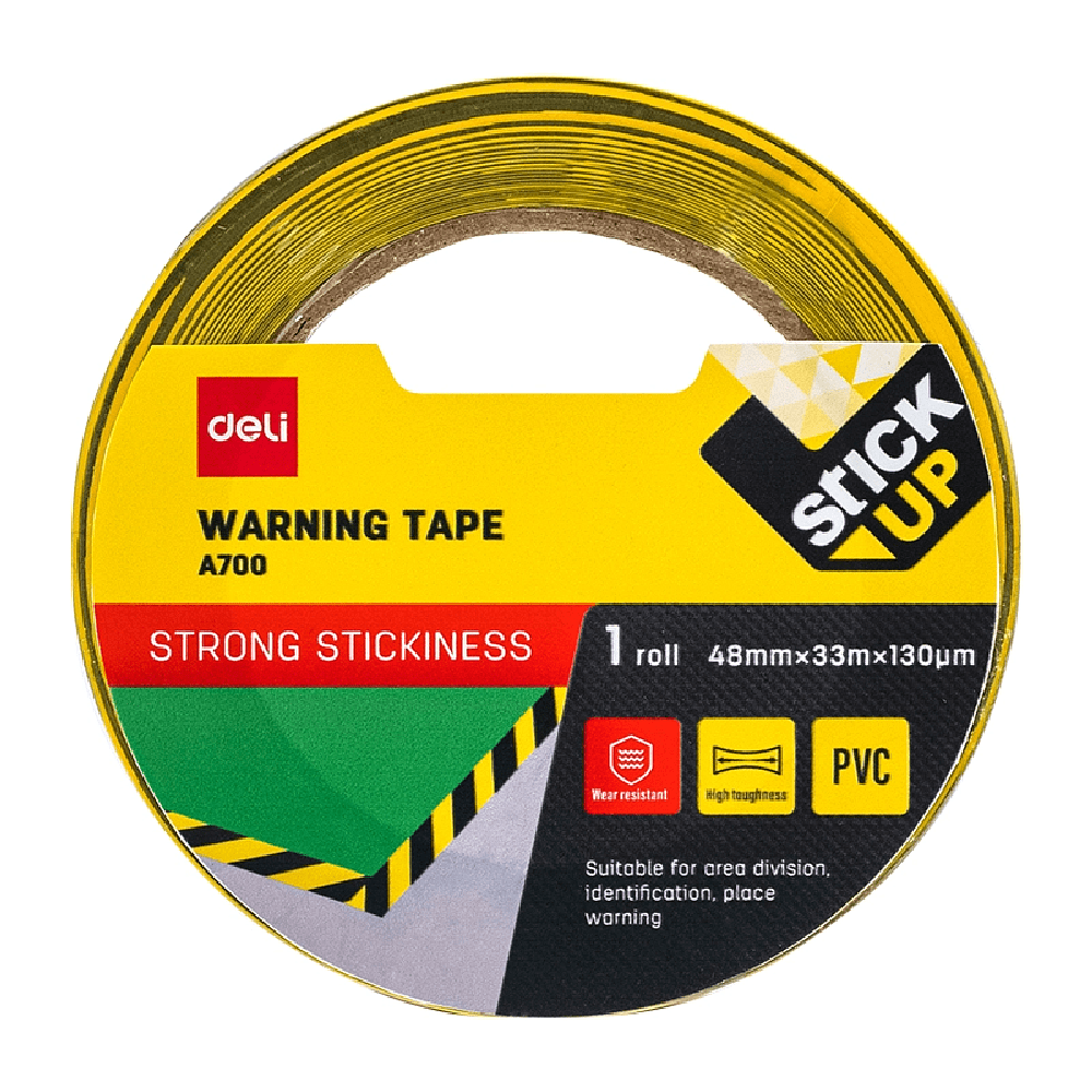 Клейкая лента разметочная Deli "Stick up Strong", 4.8x33 см/м, желто-черный