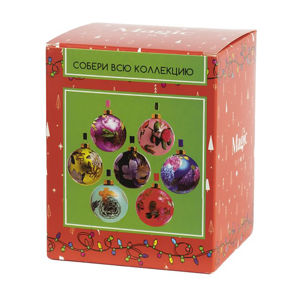 Шар елочный "Ботаника", d8 см, синий - 3