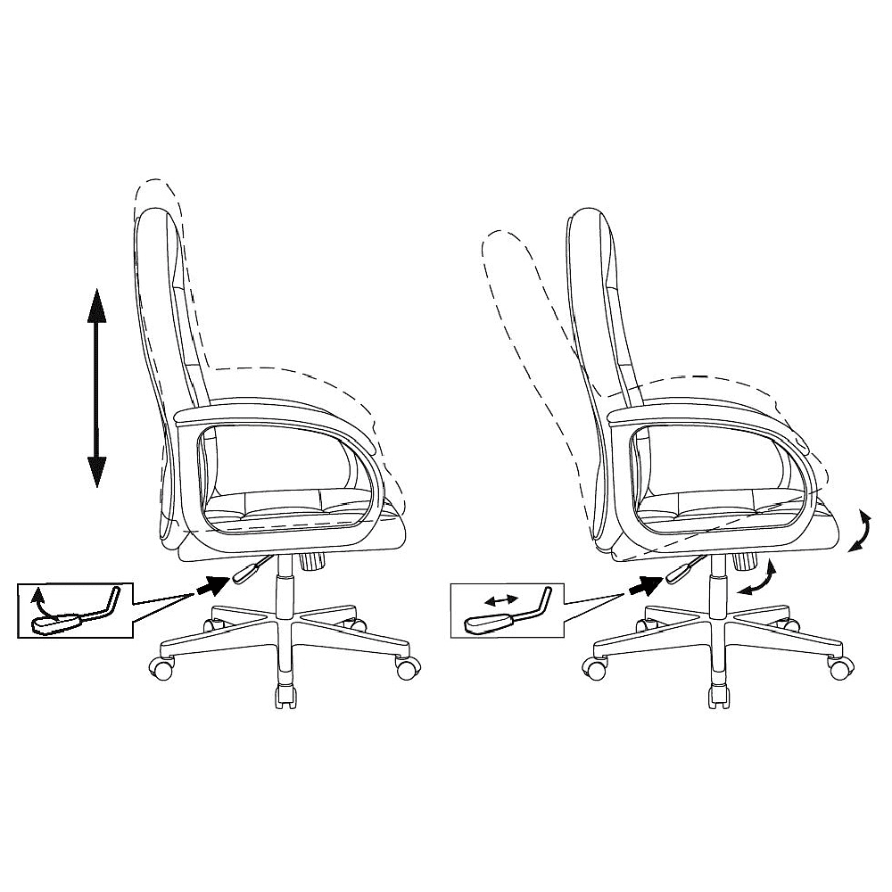 Кресло для руководителя Бюрократ "CH 002", экокожа, пластик, слоновая кость - 6