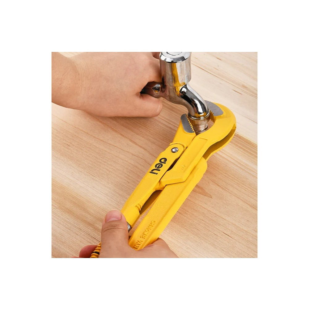 Ключ трубный Deli YS EDL105255 1.5", тип S, расрытие губок 55 мм, желтый - 5