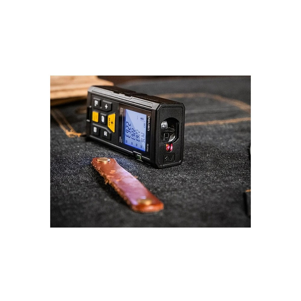 Дальномер лазерный Deli YS EDL4168, 60 м, желтый, черный - 9