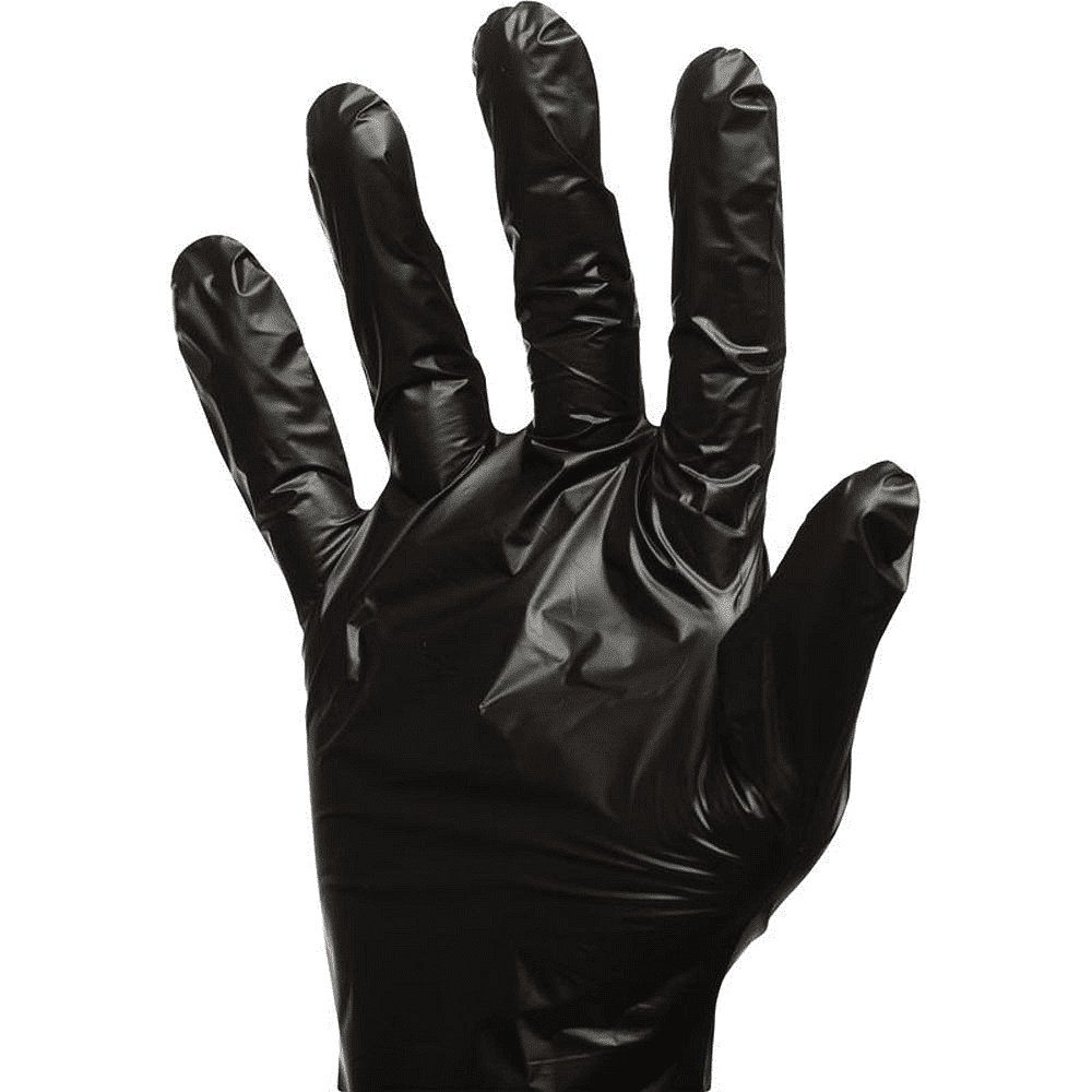 Перчатки ТПЭ одноразовые "Aviora", р-р M, 100 шт/упак, черный - 3