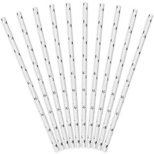 Трубочки бумажные, 19.5 см, 10 шт, серебристый