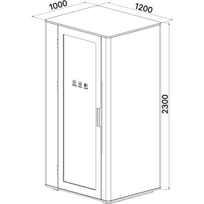 Акустическая кабина одноместная Capsula UNO NEW, глухая стенка, светлый войлок - 5