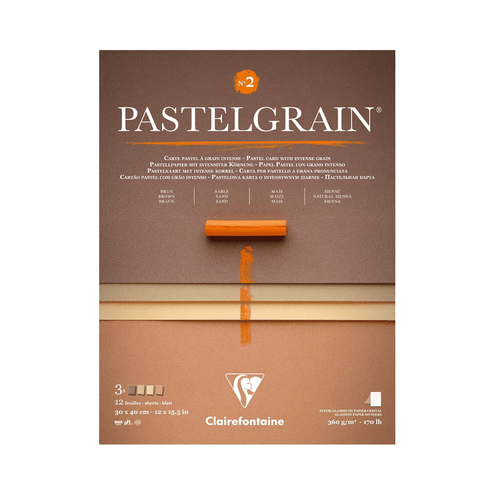 Блок бумаги для пастели "PastelGrain" 4 оттенка, 30х40см, 360 г, 12 листов, №2