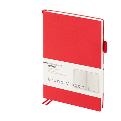 Ежедневник недатированный "Grand", А5, 256 страниц, красный