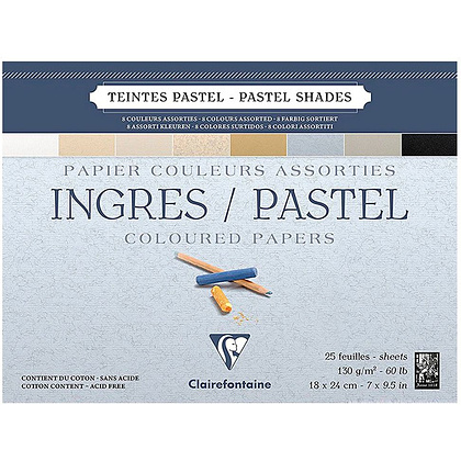 Блок-склейка бумаги для пастели "Ingres", 18x24 см, 130 г/м2, 25 листов