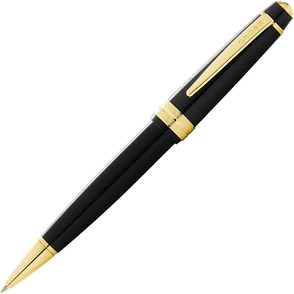 Ручка шариковая "Bailey Light Polished Black Resin and Gold Tone", 0.7 мм, черный, золотой, стерж. черный