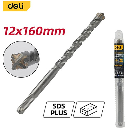 Бур по бетону Deli YS EDH-YCZ16012-E1, 12x160 мм, X-Tip, SDS-PLUS - 2