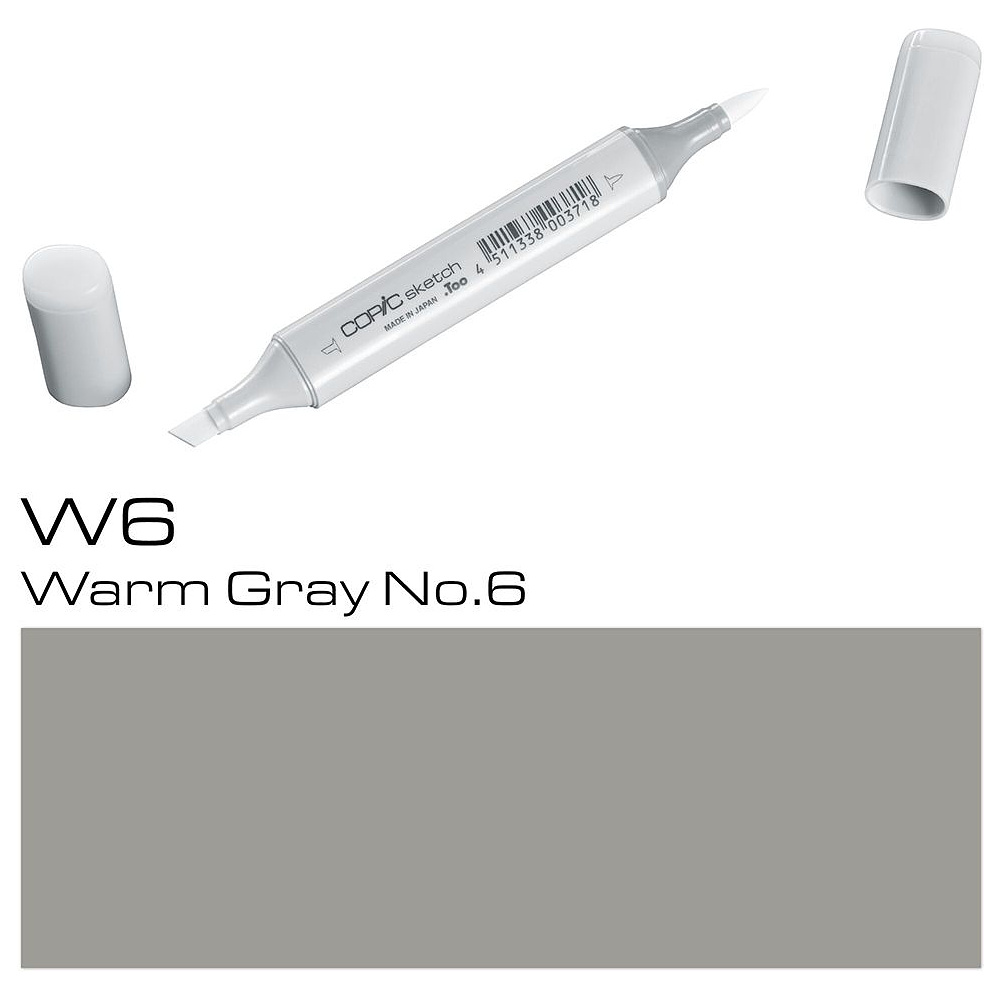 Маркер перманентный "Copic Sketch", W-6 теплый серый №6