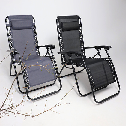 Кресло складное AksHome RELAX, ткань, серый, сталь черная - 12