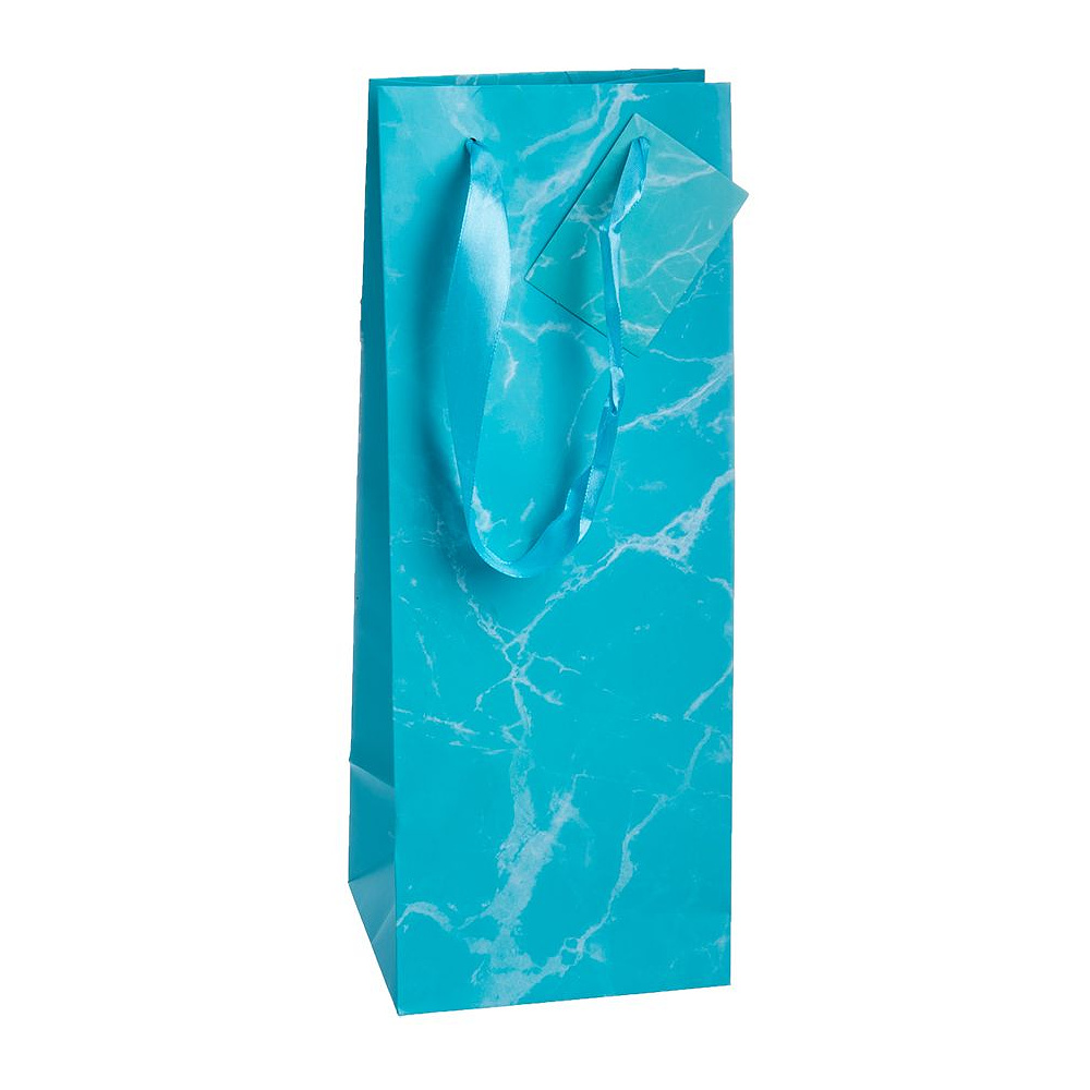 Пакет бумажный подарочный "Мрамор", 12.7x33x11.3 см, ассорти