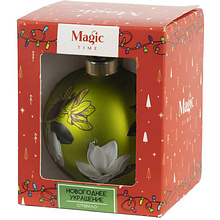 Шар елочный матовый "Ботаника",  d8 см, фисташковый