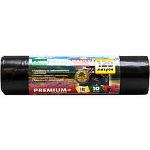Мешки для мусора "Mirpack Premium+", 40мкм, 120л, 10шт/рулон