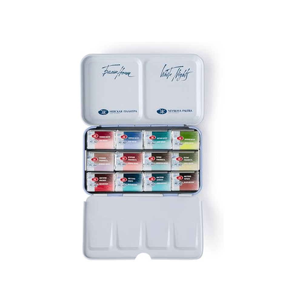 Набор акварельных красок "Белые ночи метаморфозы", 12 цветов, кюветы - 5