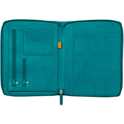 Папка деловая "Rhodiarama", 19,5x25,5 см, на молнии, темно-зеленый - 3