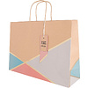 Пакет бумажный подарочный "Geo pastel kraft", 37.3x11.8x27.5 см, крафт - 3