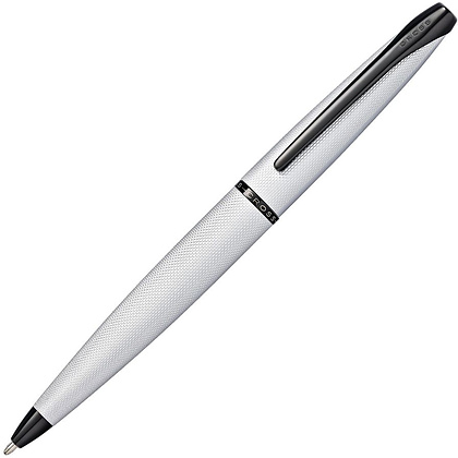 Ручка шариковая автоматическая "Cross Atx Brushed Chrome", 0.7 мм, серебристый, черный, стерж. черный