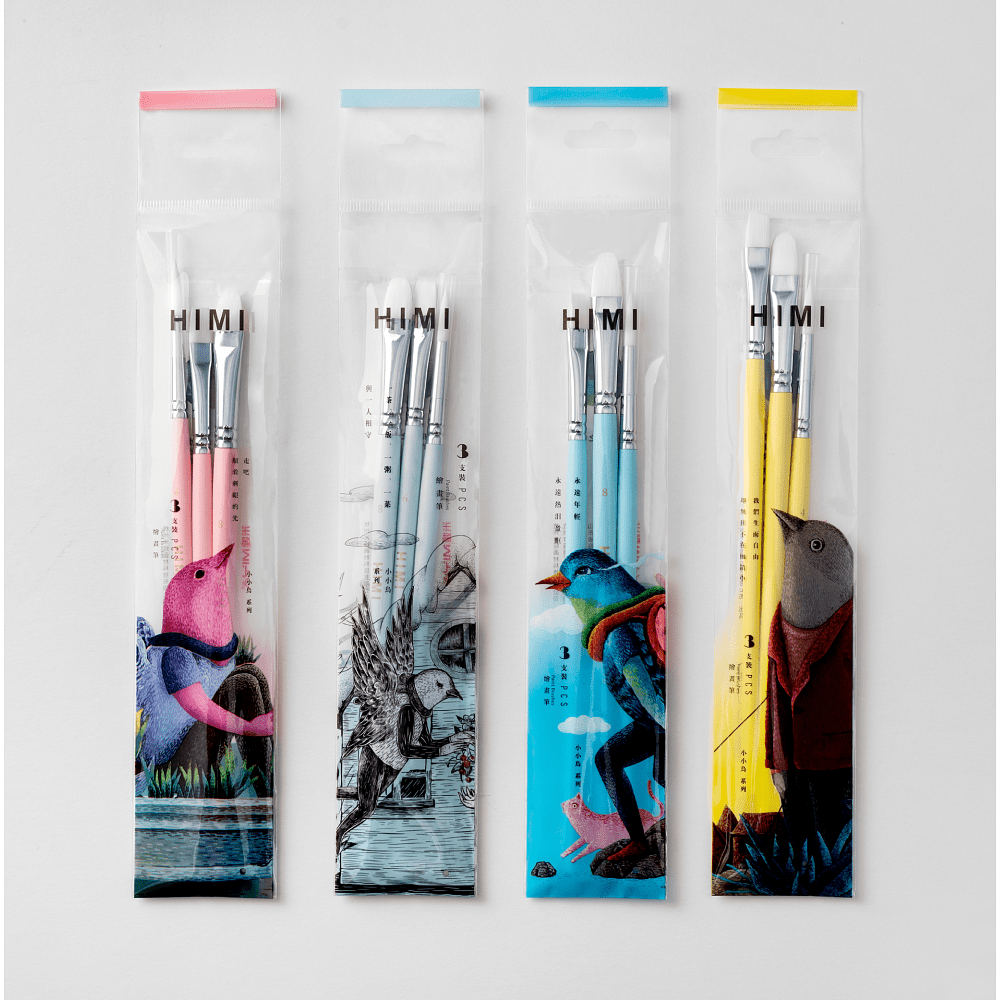 Набор кистей для рисования "Himi Miya Little Bird" синтетика, 3 шт, желтый - 8