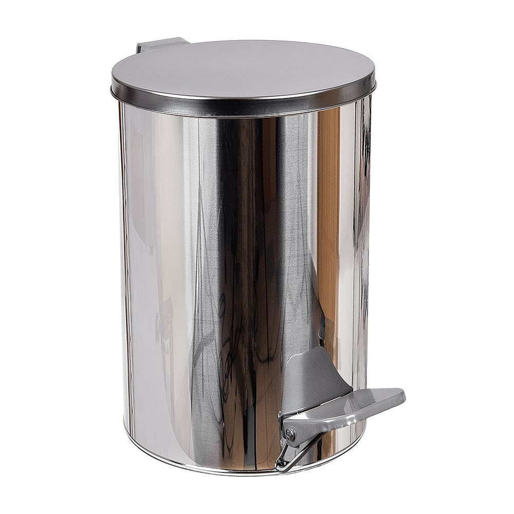 Урна с педалью, 15 л, хром