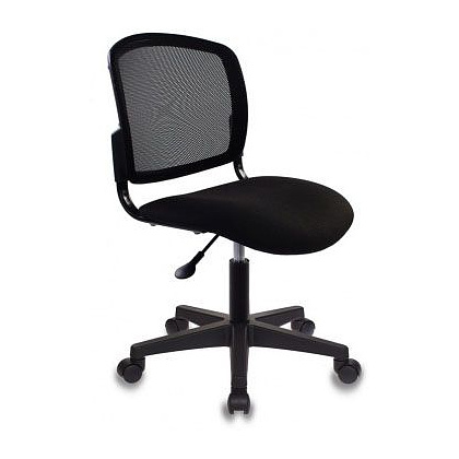 Кресло для персонала "Бюрократ CH-296NX", ткань, пластик, черный