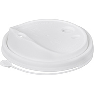 Крышка пластиковая для стаканов d=90 мм, для горячих напитков, 50 шт/упак, флип-топ, белый