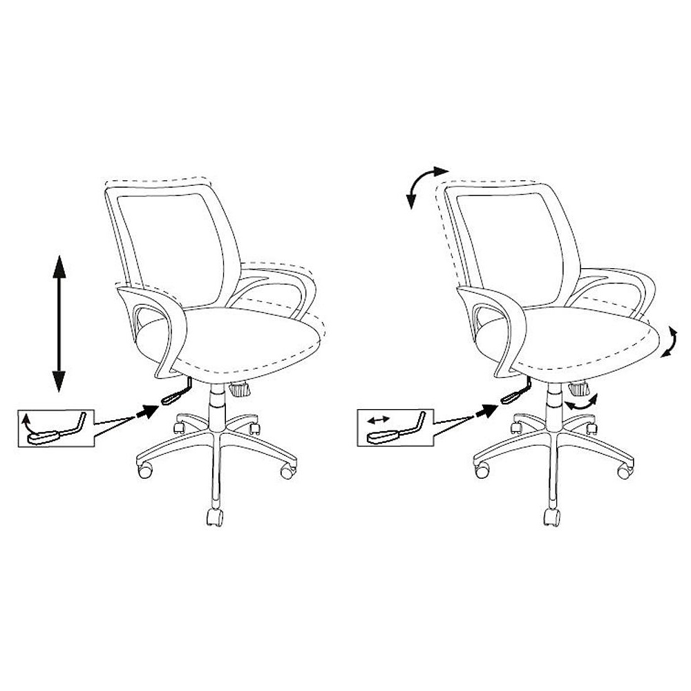 Кресло для персонала Бюрократ "CH-695N/BLACK", ткань, пластик, синий - 7
