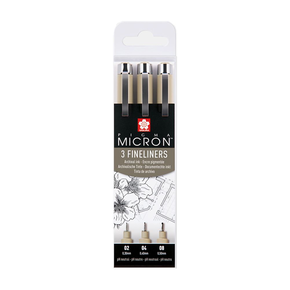 Набор ручек капиллярных "Sakura Pigma Micron", 3 шт