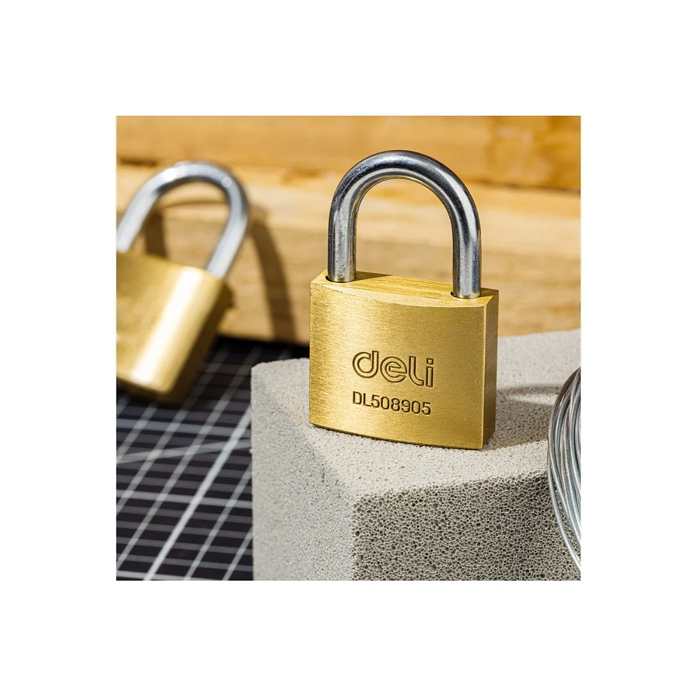 Замок навесной Deli YS EDL508905, 40 мм, 3 ключа, автомат - 2