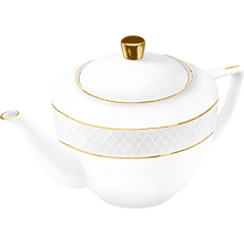 Чайник заварочный "WL-880102452 Diamond", 900 мл, фарфор, белый