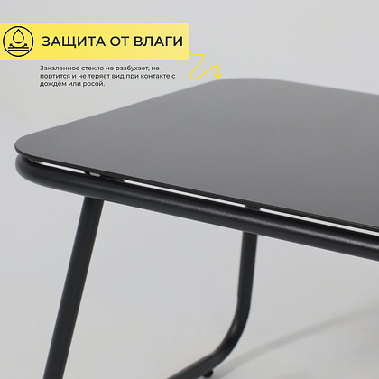 Комплект мебели садовой AksHome GARDENIA (кресло  2 шт, диван 1 шт, стол 1 шт), черный - 7